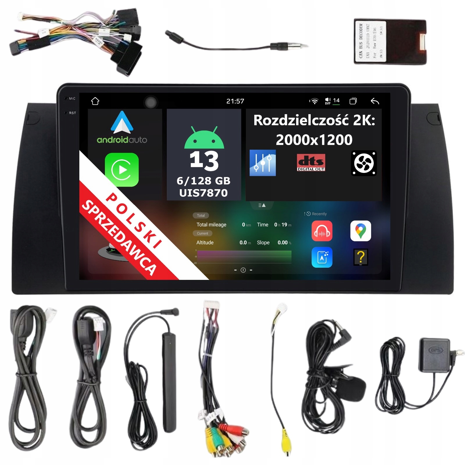 Rádio 2DIN Navigácia Android 13 Bmw X3 E53 6/128 Gb Lte Dsp Carplay