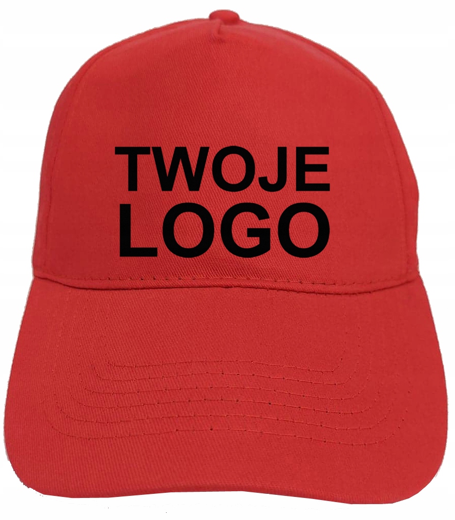 

Czapka z daszkiem czerwona Nadruk Logo Tekst