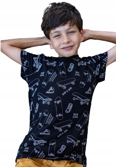 

All For Kids T-shirt Czarna Koszulka r 128 134