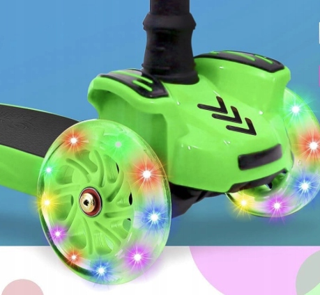 Hulajnoga dla dzieci trojkolowa Zielona Led koła Hurtle