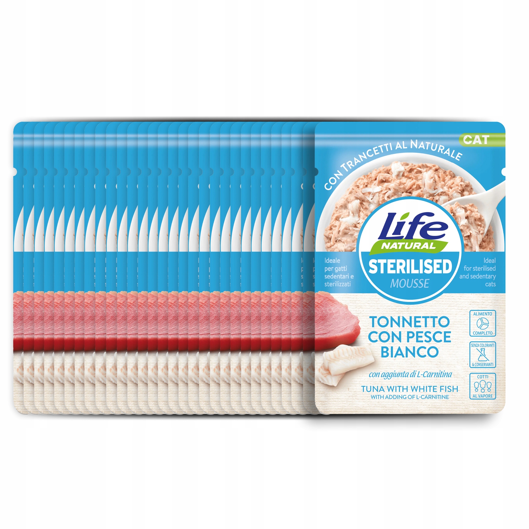 Levně Life Cat Sterilised Pěna kapsička Set 30x70g tuňák bílá ryba
