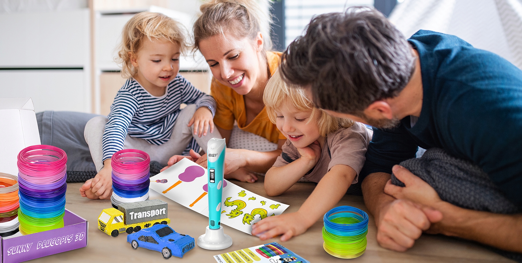 DŁUGOPIS 3D DRUKARKA 3D PEN 3 GENERACJA 134 METRY WKŁADU KOLOROWEGO 2023 XL Stan opakowania oryginalne