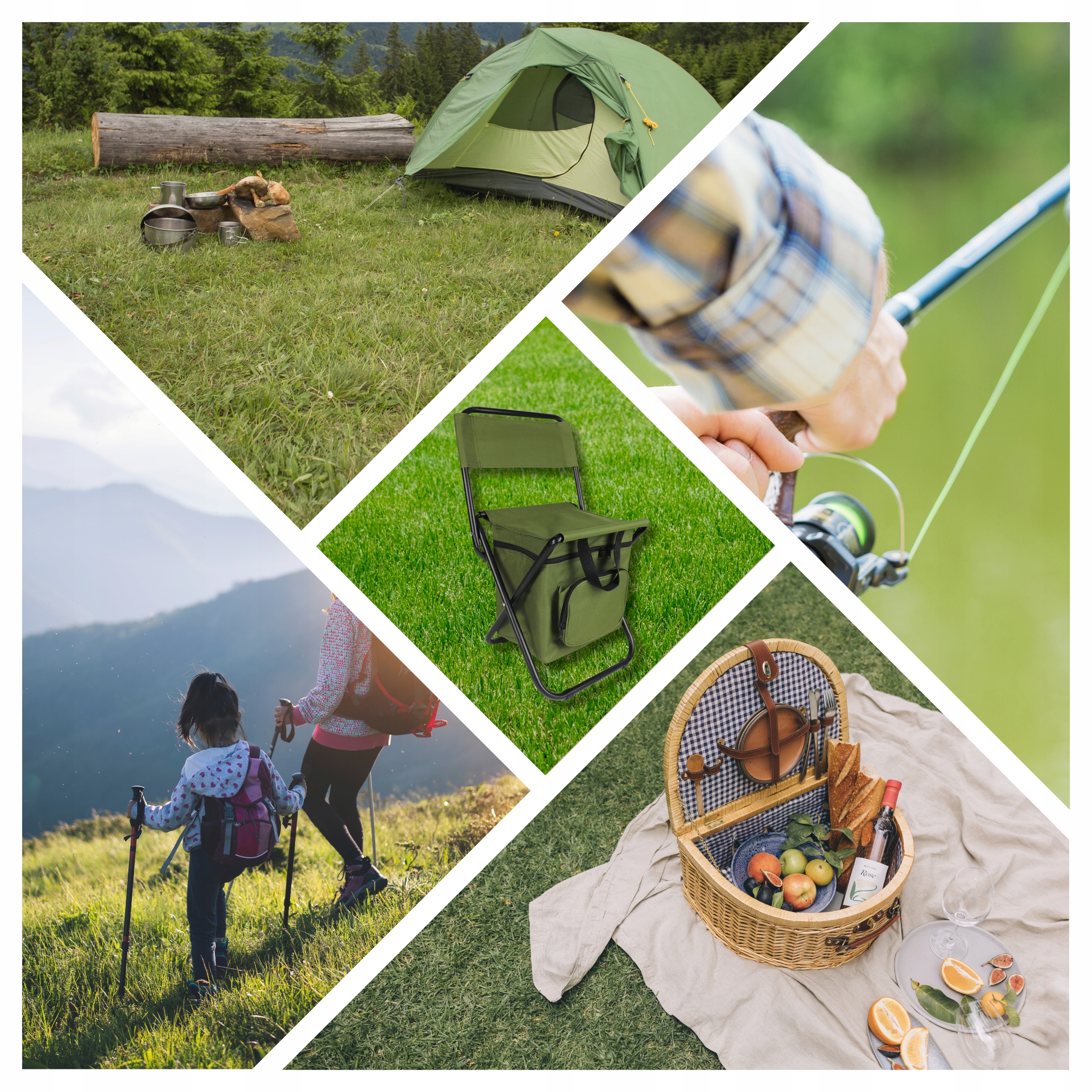 KRZESEŁKO WĘDKARSKIE TURYSTYCZNE KRZESŁO Z OPARCIEM I TORBĄ TERMICZNĄ KHAKI Rodzaj krzesełko