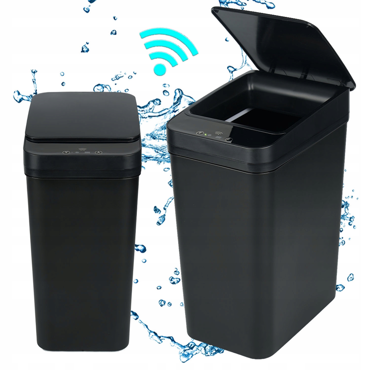 Odpadkový Koš 12L Bezdotykový s víkem Sensor Černý Voděodolný na odpadky