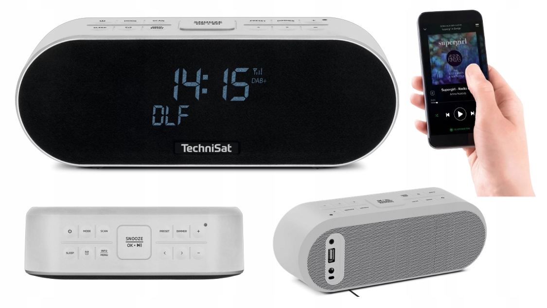 Rádiobudík TechniSat Digitradio 53 Bt Dab+ Fm Bluetooth Stereo Usb Šedá
