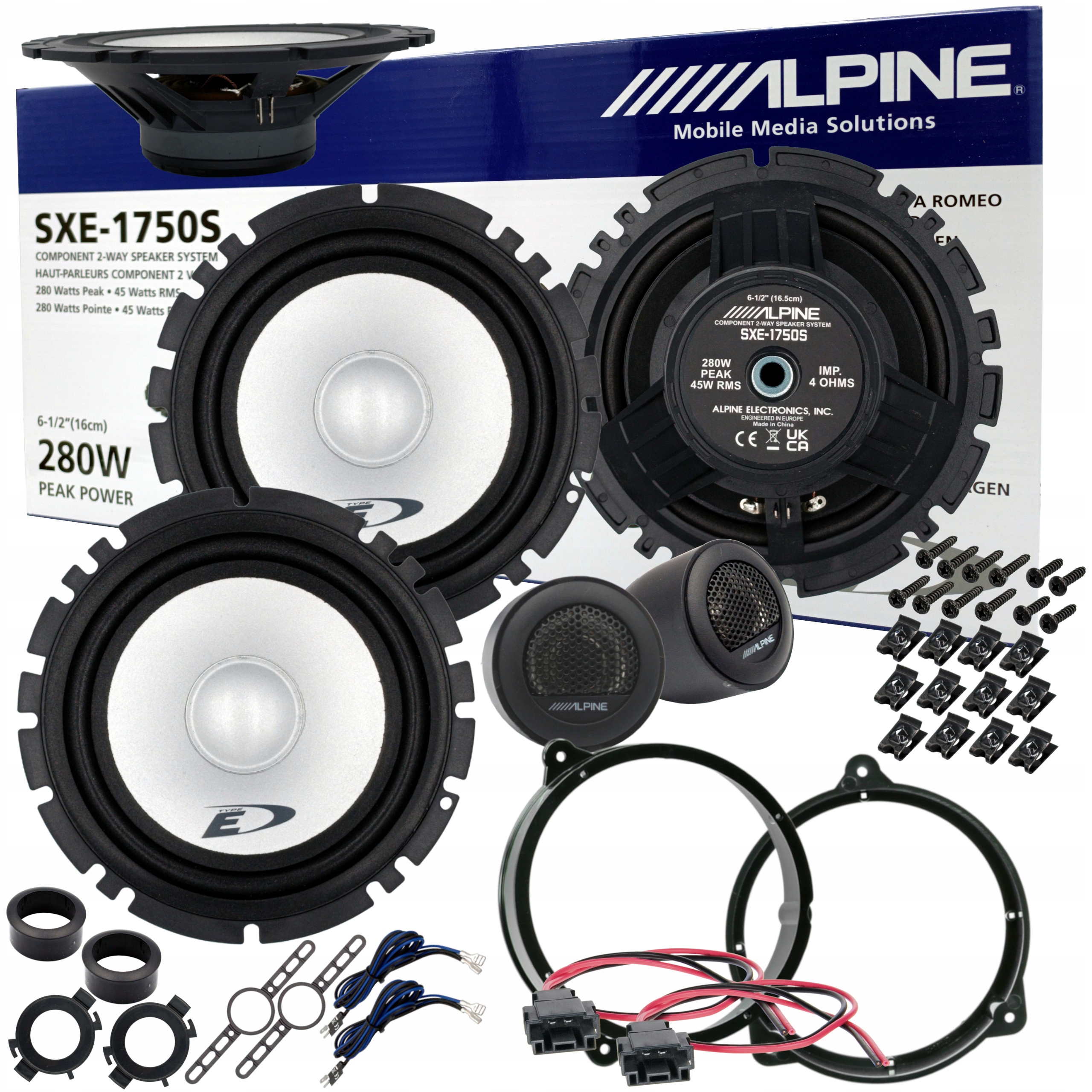 ALPINE Głośniki odseparowane dystanse do MERCEDES CLK W208 A208 PRZÓD