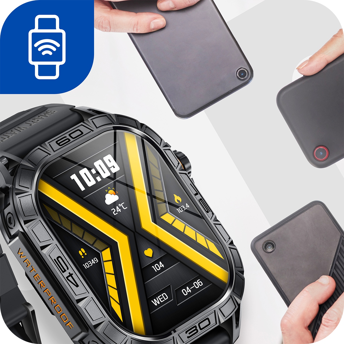 SMARTWATCH MĘSKI ZEGAREK POLSKIE MENU ROZMOWY SMS SPORT PULS WATCH Z AMOLED Model inny