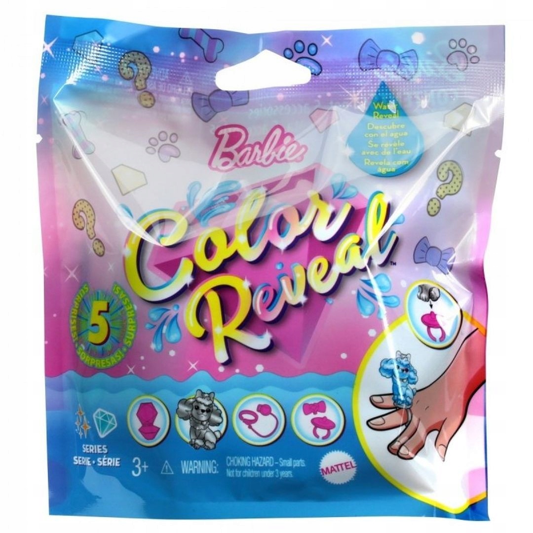 

Barbie Color Reveal brokatowe zwierzątko GTT10