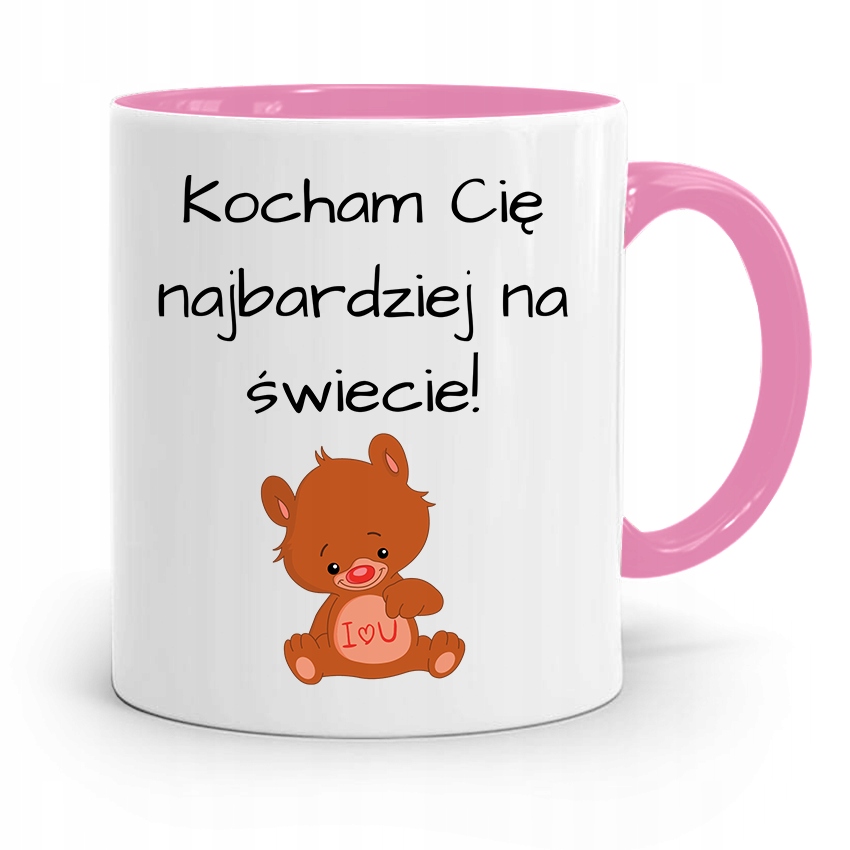 

Kubek Różowy Na Walentynki Kocham Cię