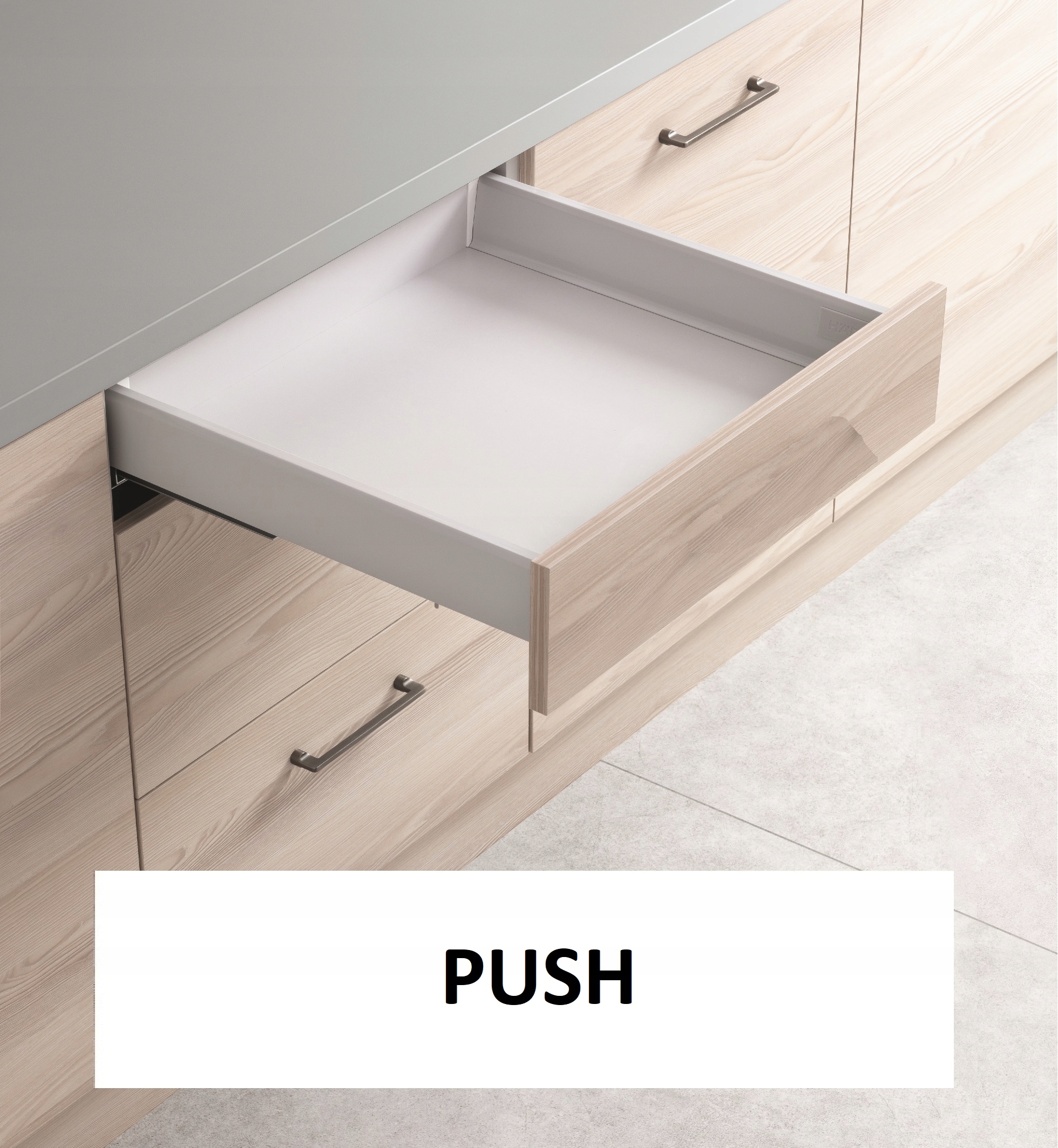 Szuflada Hafele Matrix S Niska Push Pto 500 Biała