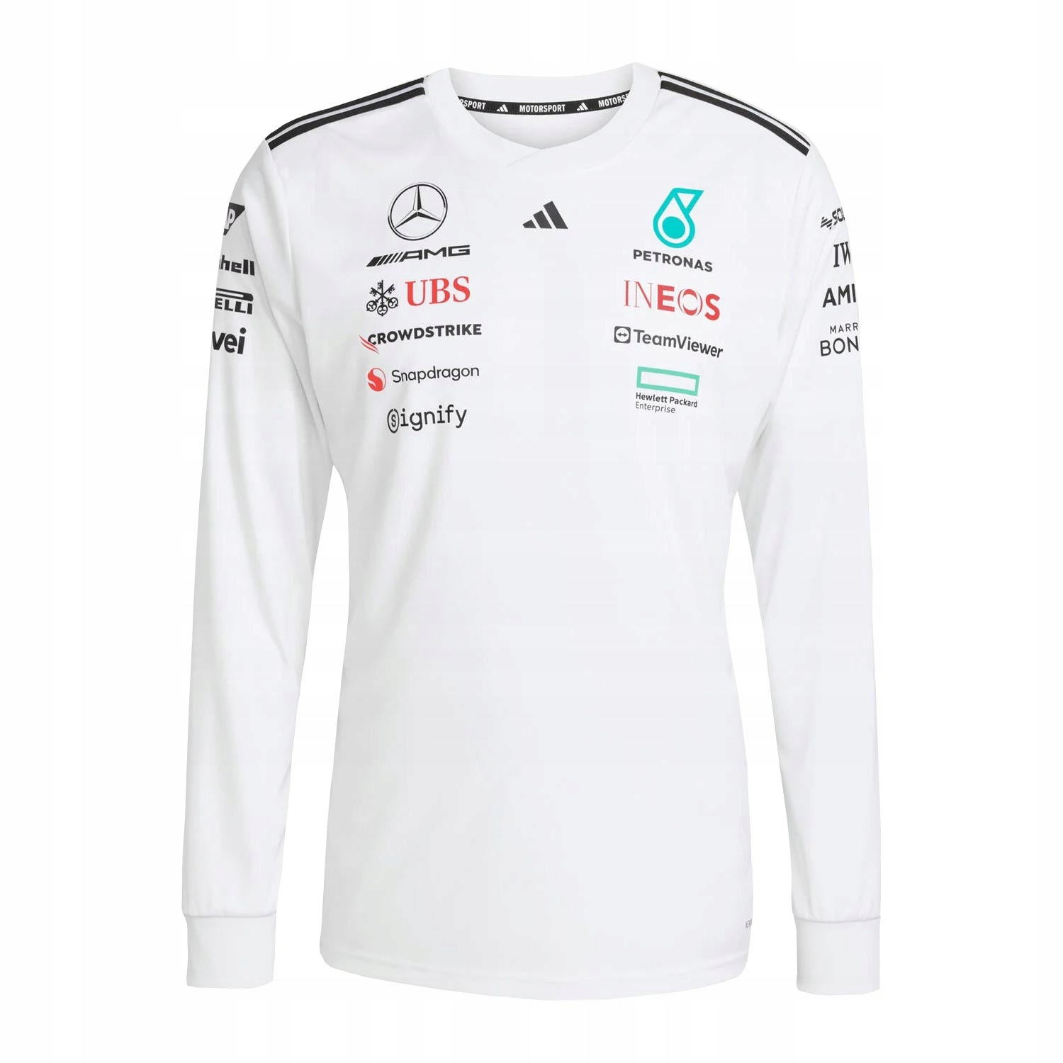 Tričko s dlouhým rukávem Team Mercedes Amg F1 bílé
