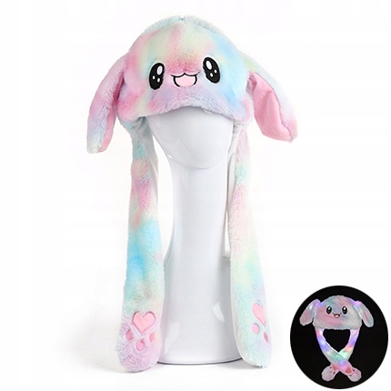 CZAPKA KRÓLIK RUCHOME USZY STRÓJ - Królik kolorowy