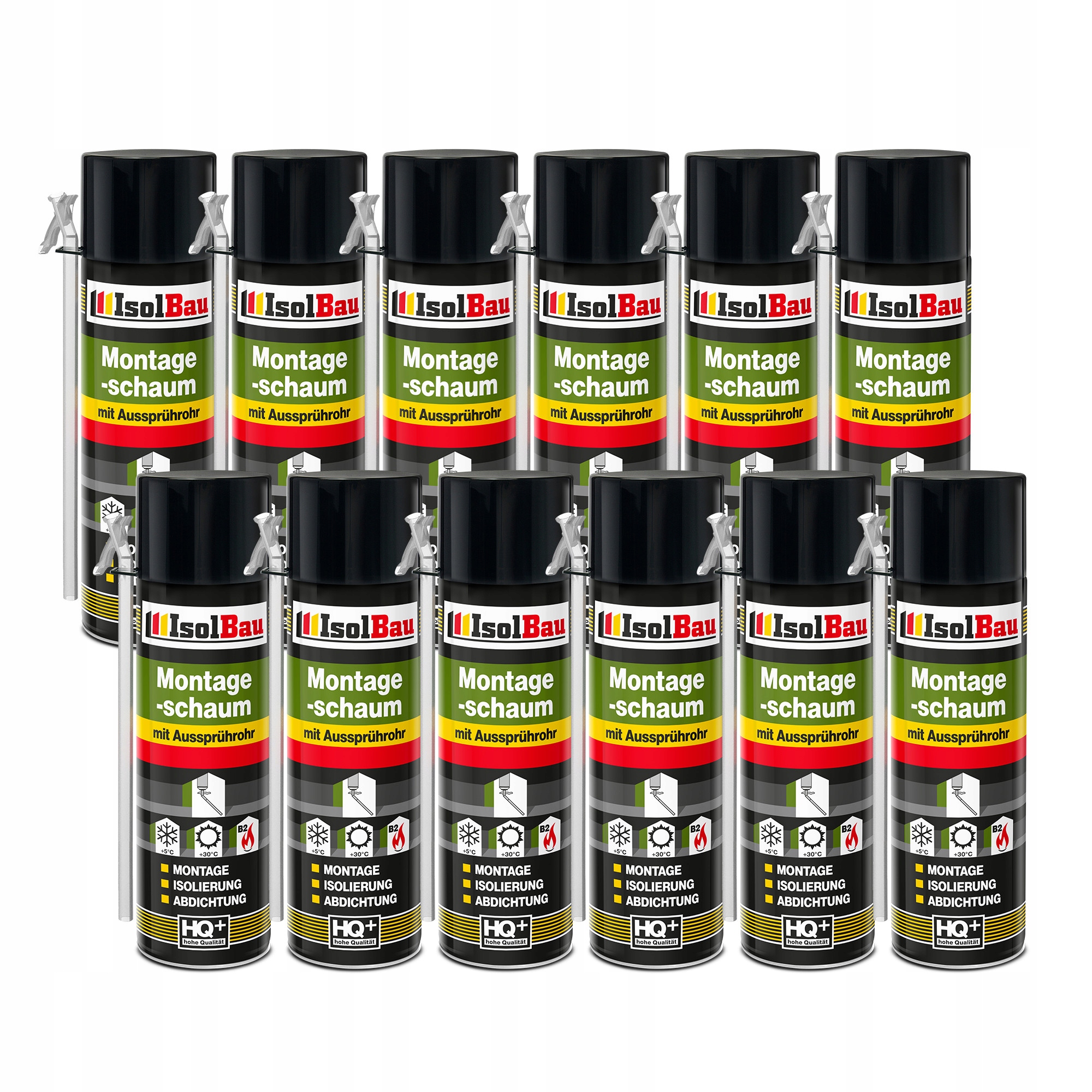 Montážní pěna Hadicová 12 x 500 ml Výkonná B2 IsolBau Těsnící pěna
