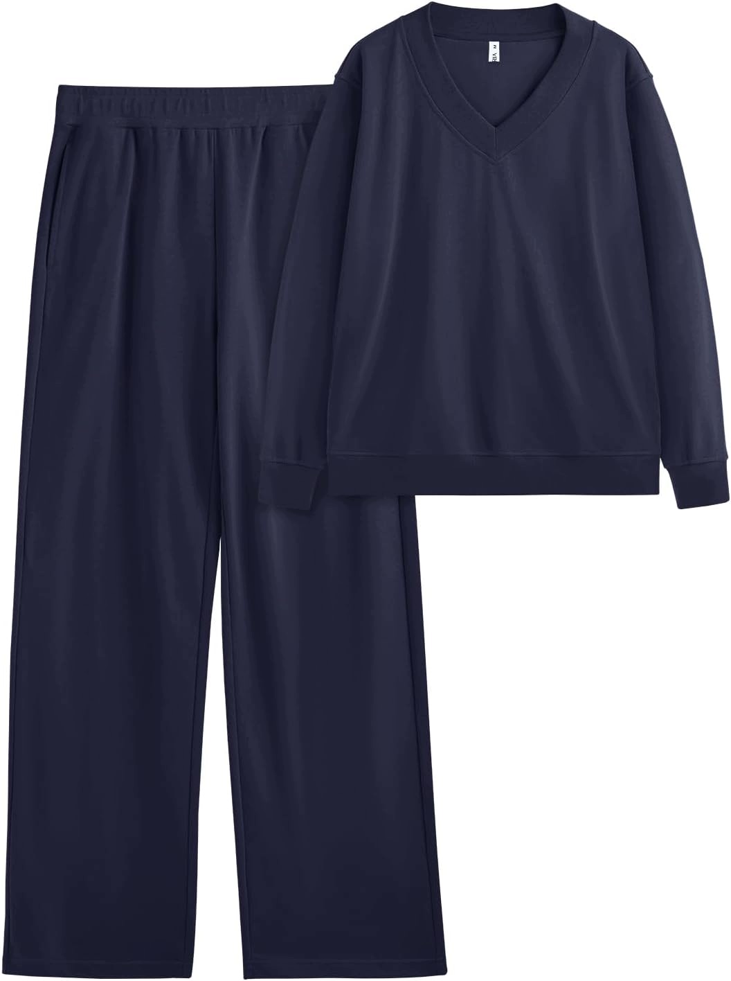 Pruhovaný dámský Tepláková Souprava V-Neck Pohodlný Granátový Velikost S
