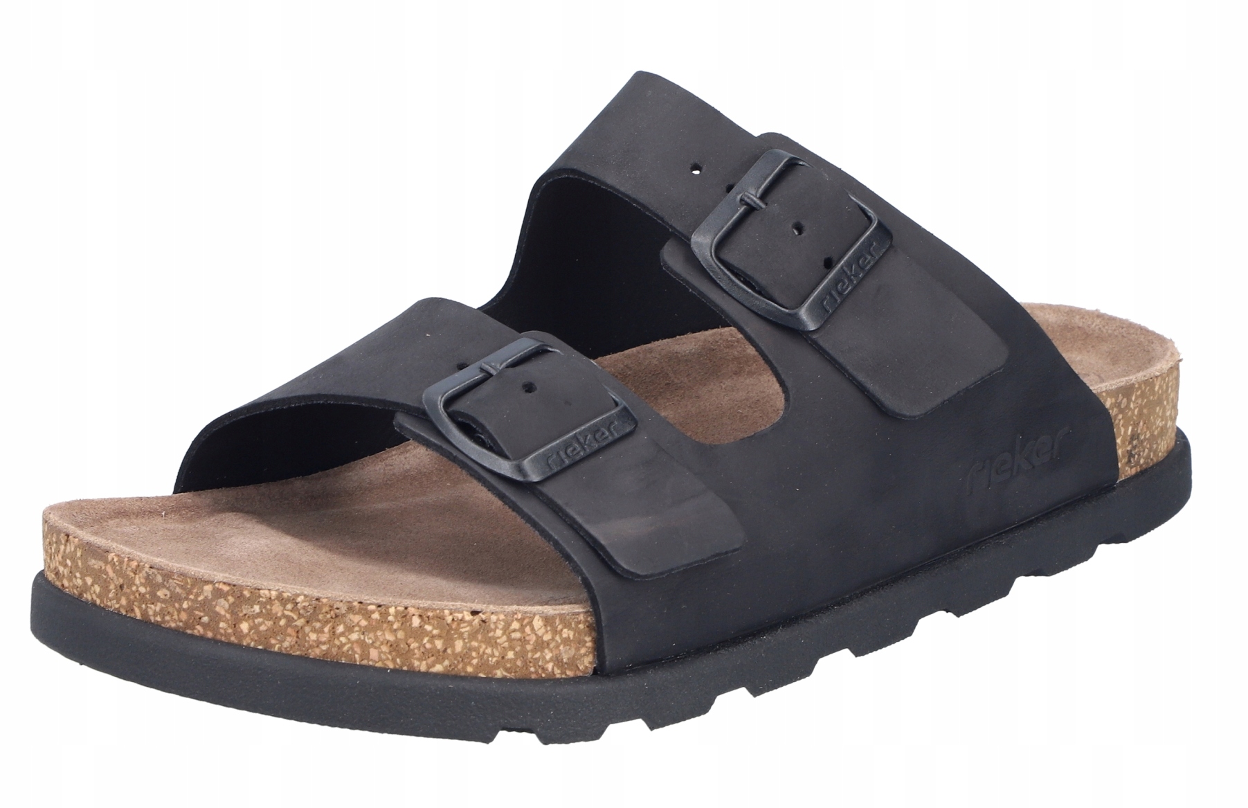 Rieker 21190-00 vel.43 černé kožené pánské pantofle Tuhost H