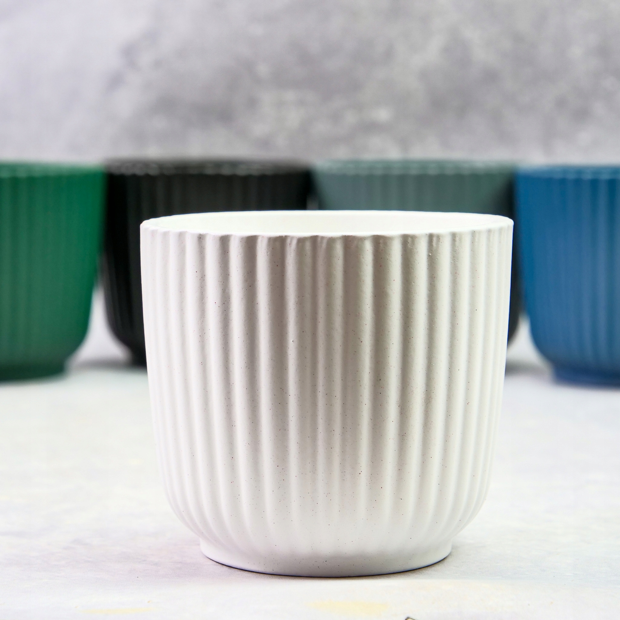 Doniczka - Osłonka do roślin Ø 6cm włoska produkcja BIAŁA MIKROKLIMAT Materiał ceramika