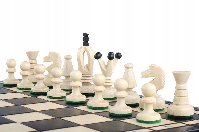Královské šachy střední 34 cm Černý komplet Figurky 65 mm