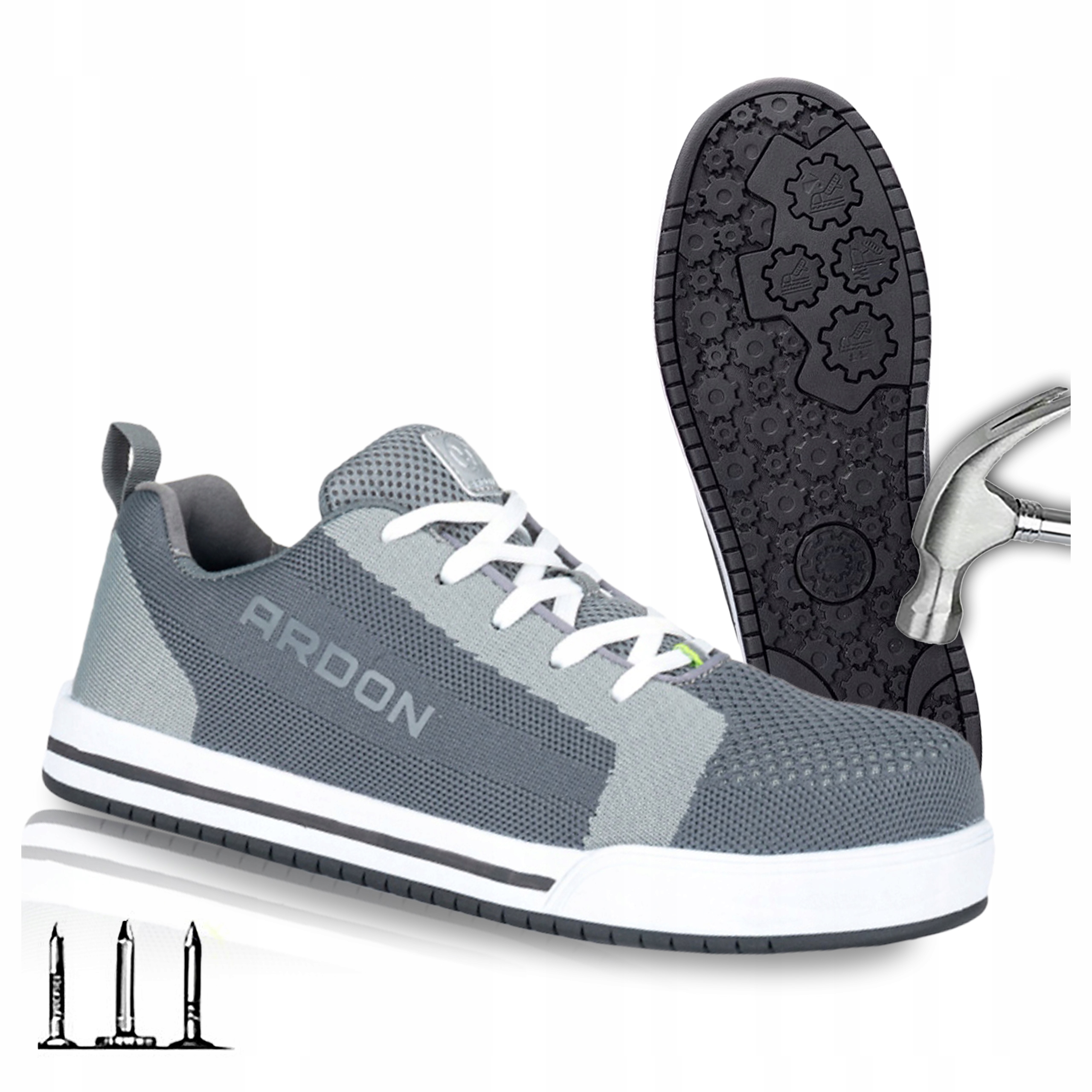 Buty Robocze Trampki Damskie Ochronne z Noskiem Bhp Ardon Flyker S1P Src 36