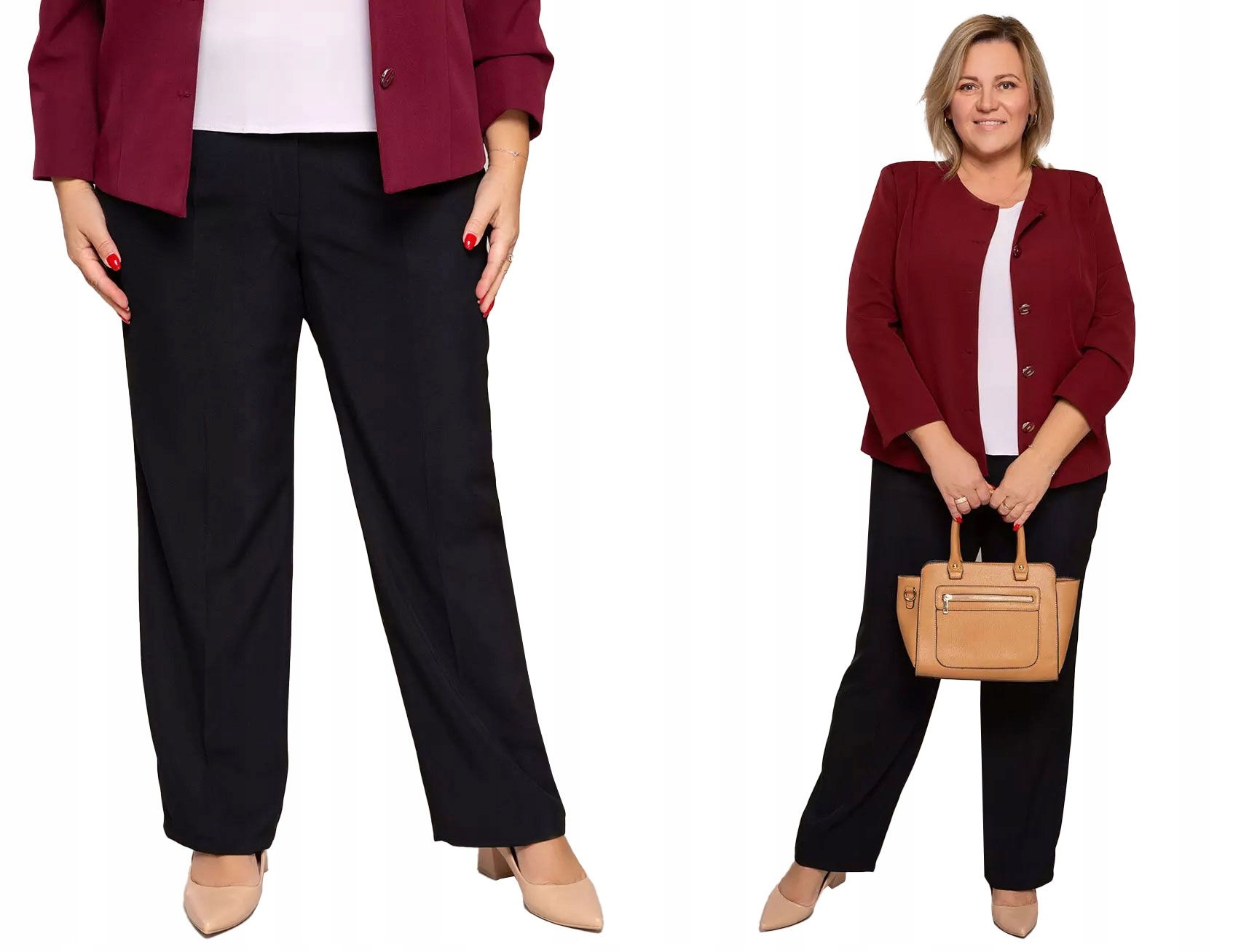 Elegantní černé kalhoty s výstřihem 64