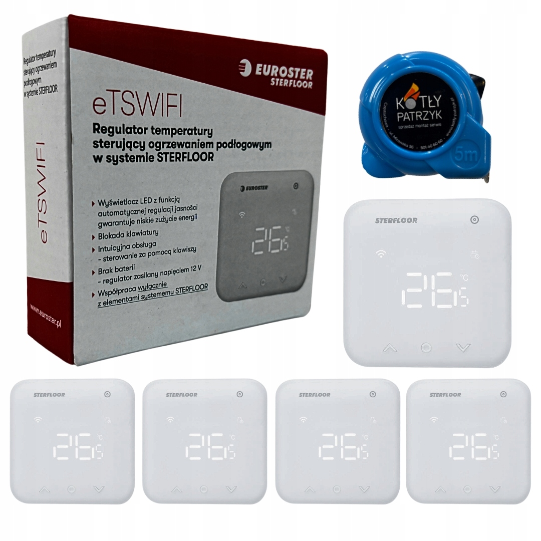 Zestaw 5 Regulatorów temperatury Do Podłogówki system Sterfloor eTSWIFI