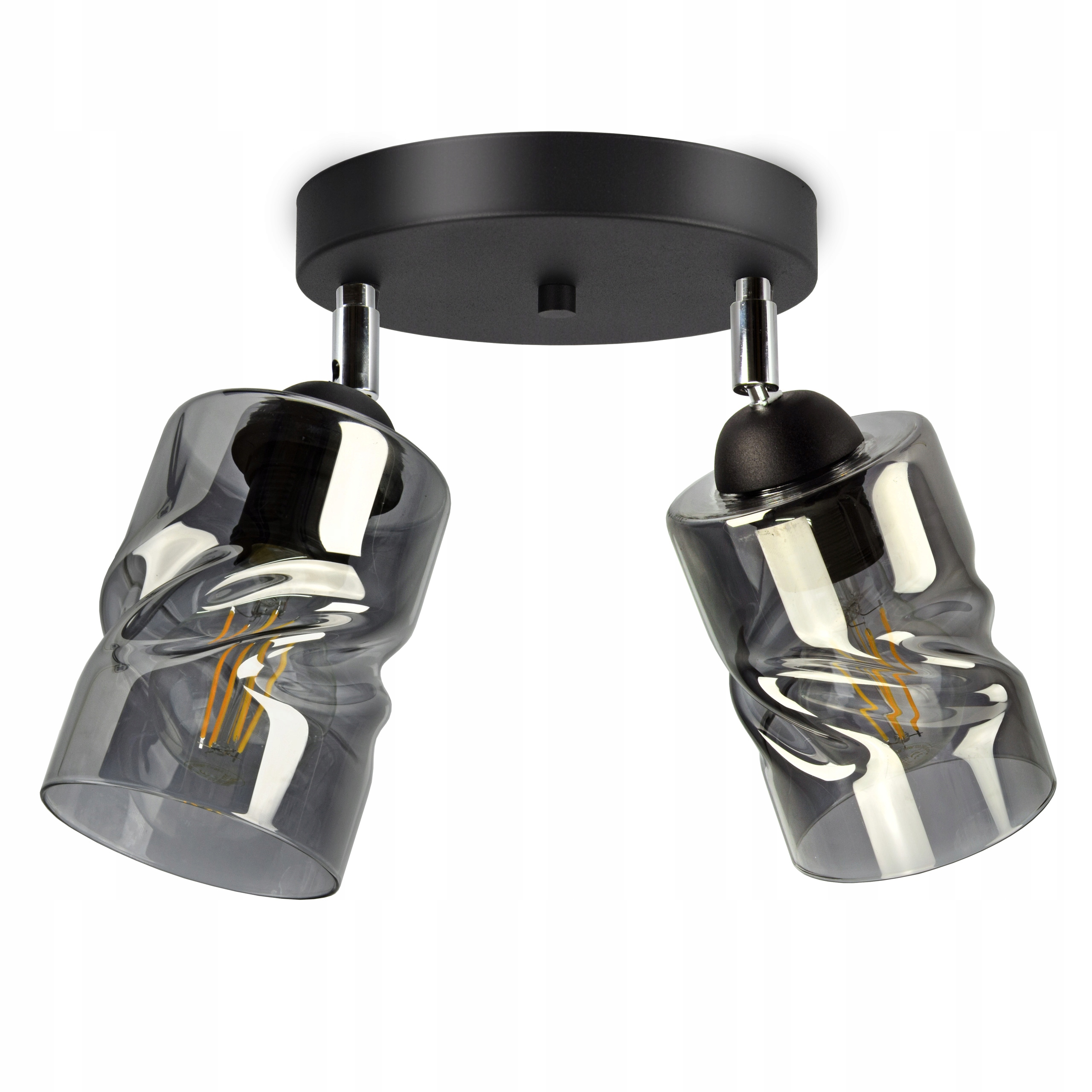 

Szklana Lampa Żyrandol Plafon Ruchome klosze Led