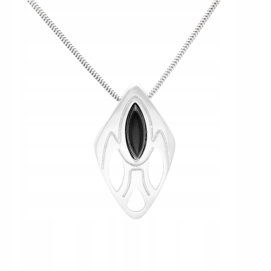 Přívěsek s onyxovým kosočtvercem stříbro