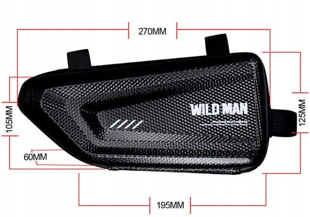 WODOODPORNA SAKWA ROWEROWA TORBA SASZETKA POD RAMĘ NA ROWER WILD MAN 1,5L Model PODWÓJNA TORBA WILD MAN