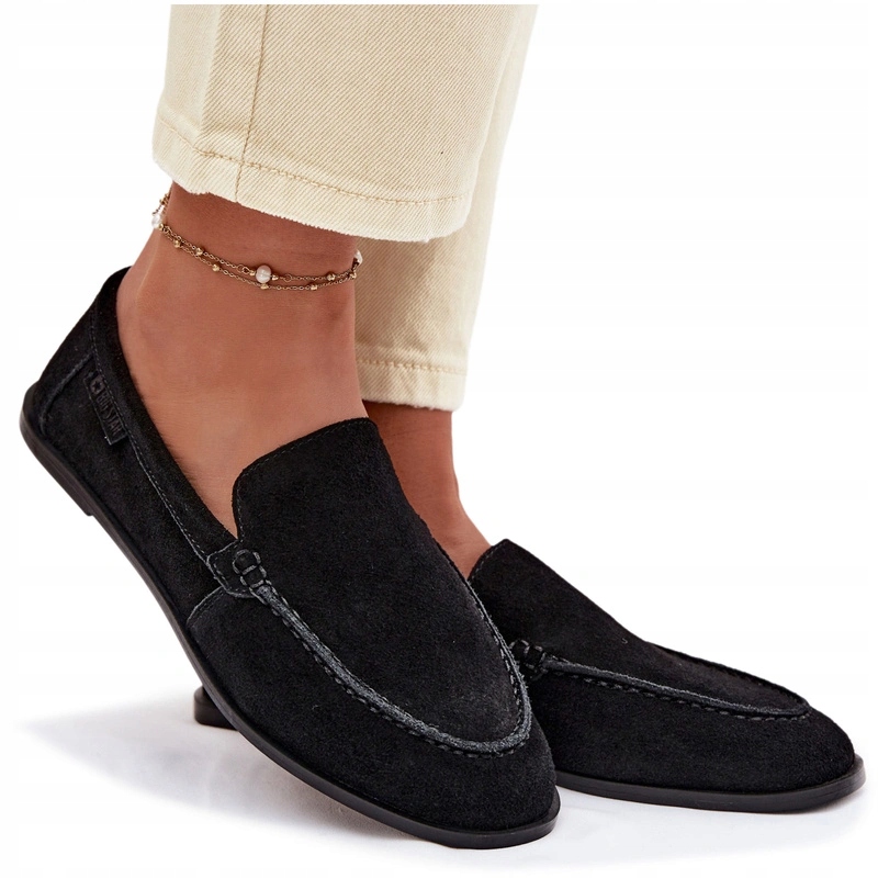 Dámské Mokasíny Big Star Z Přírodního Semiše Big Star TT274209 Černé 41