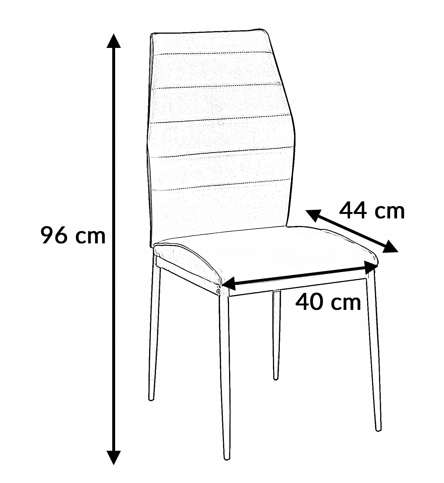 KRZESŁO TAPICEROWANE EKOSKÓRA DO JADALNI SALONU BIURA STYLOWE MARK SZARY Głębokość siedziska 43 cm