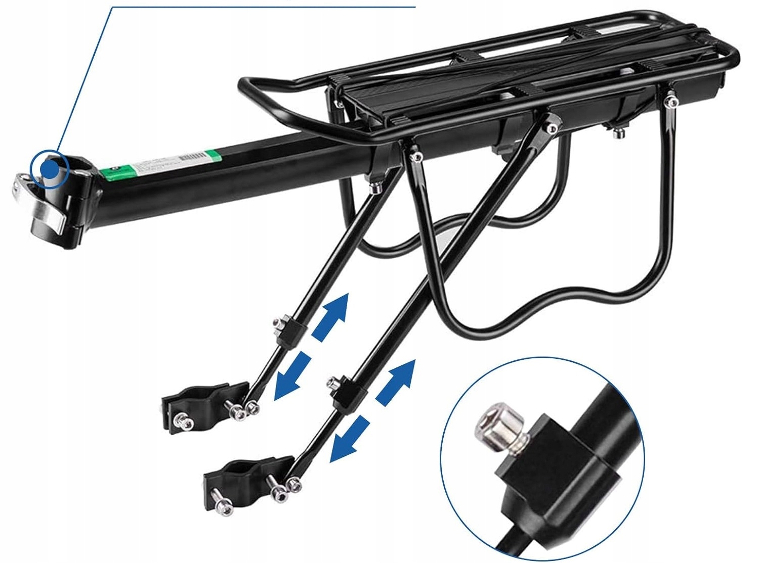 BAGAŻNIK ROWEROWY TYLNY NA ROWER TYŁ ALUMINIOWY UNIWERSALNY WYTRZYMAŁY 50KG Rodzaj tylny