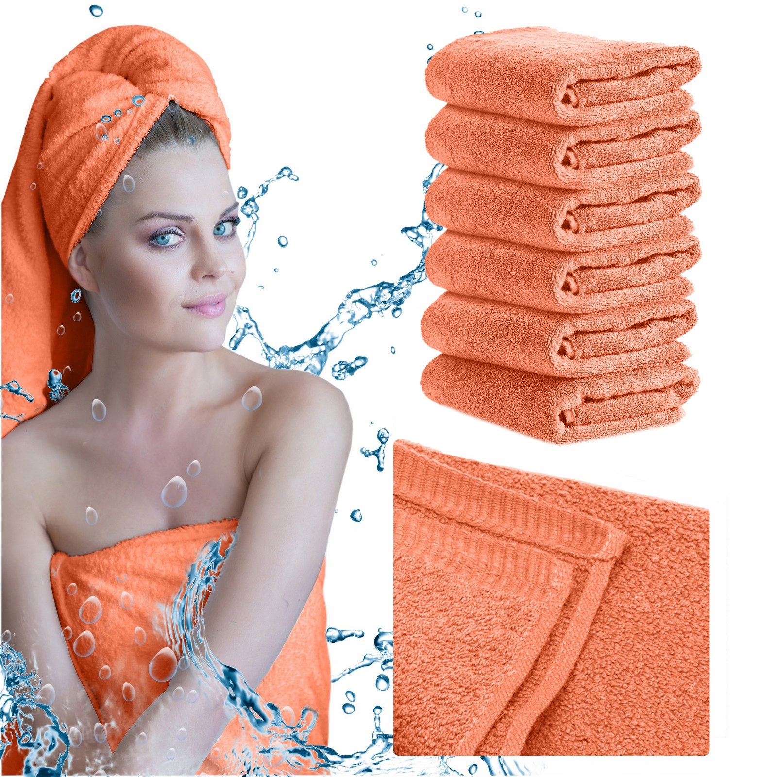 Sada froté ručníků 50x100 cm, 6 ks – Vynikající absorpce a rychlé schnutí