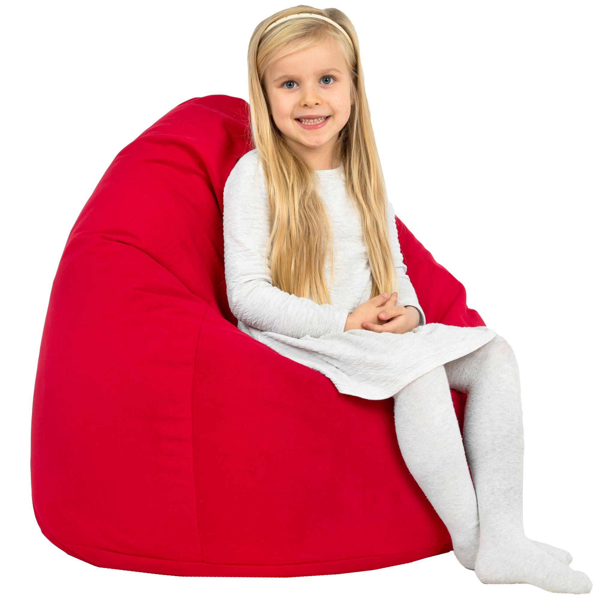 Sáček Taburet Červené Křeslo L pro děti Plyšový