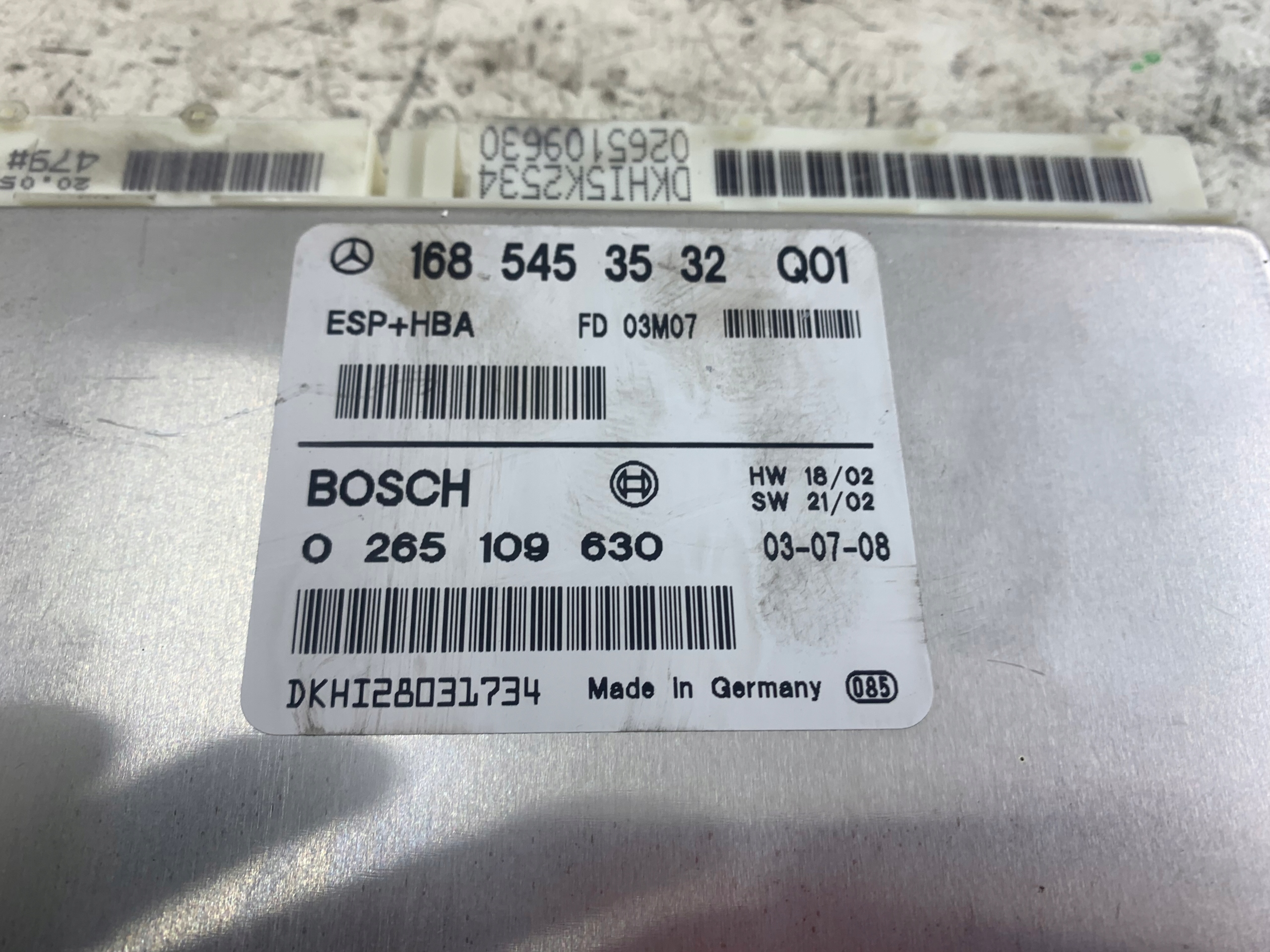 MERCEDES W168 1.7 CDI control unit ESP 1685453532