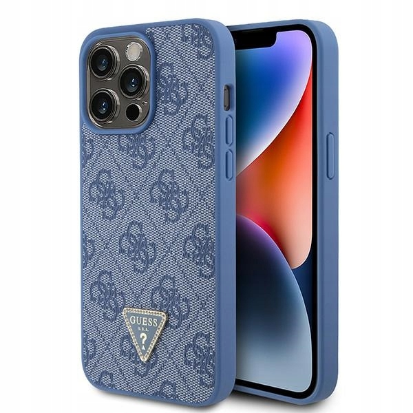 Guess GUHCP15XP4TDPB iPhone 15 Pro Max 6.7" modrý/blue pevný kryt Leather (Kožený)