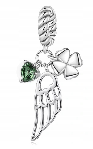 Charms stříbrný přívěsek Ag 925 čtyřlístek křídlo srdce IM00160624CH