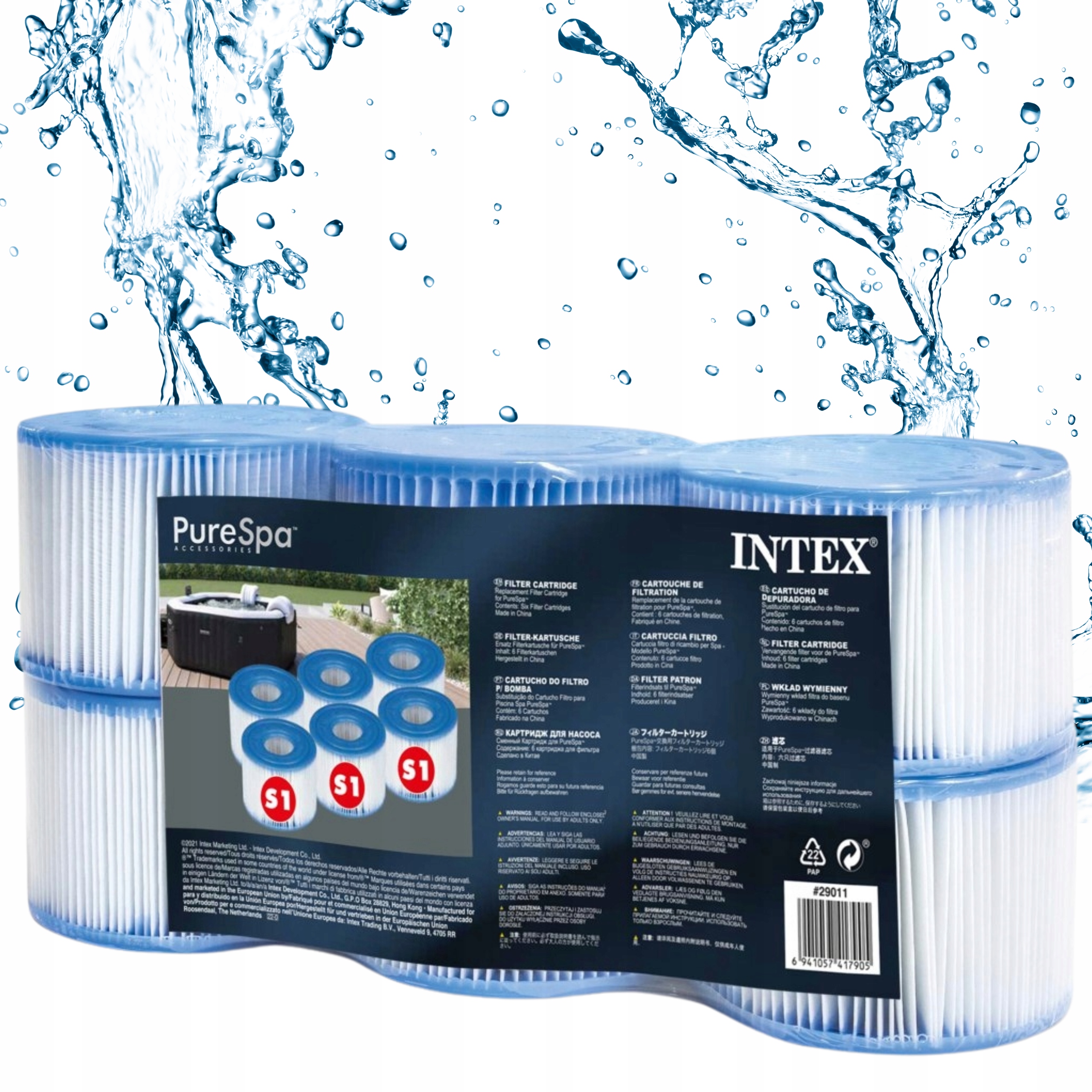 Filtr Do Jacuzzi Typu S1 Pure Spa Intex 29011 Wkład Filtrujący 6 sztuk