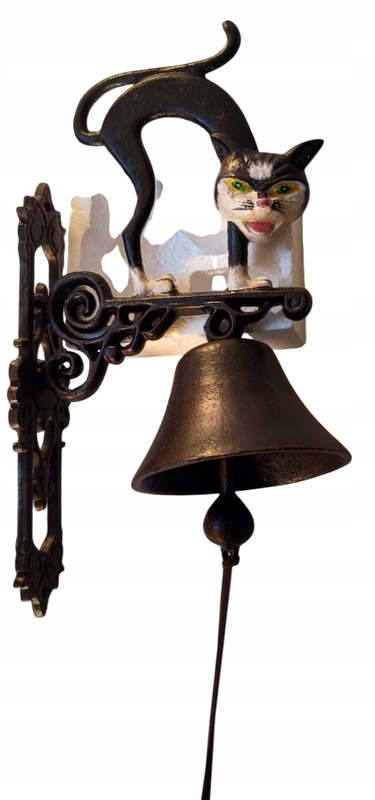 Stylowy Żeliwny Dzwonek Kot