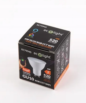 Żarówka LED SMART GU10 6W RGB CCT Wifi tuya Rodzaj gwintu GU10