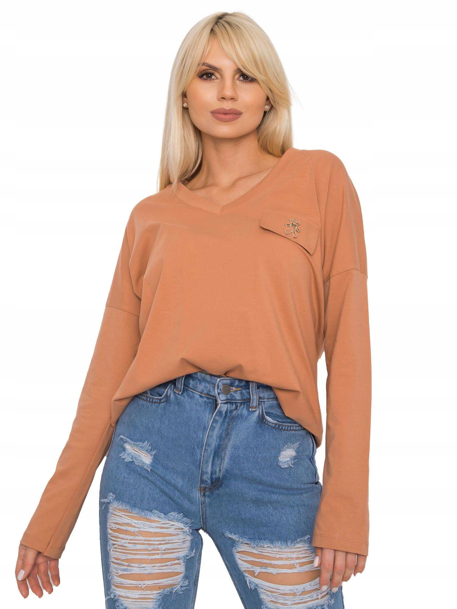 

Bluzka Damska Klasyczna Dekolt V bawełniana