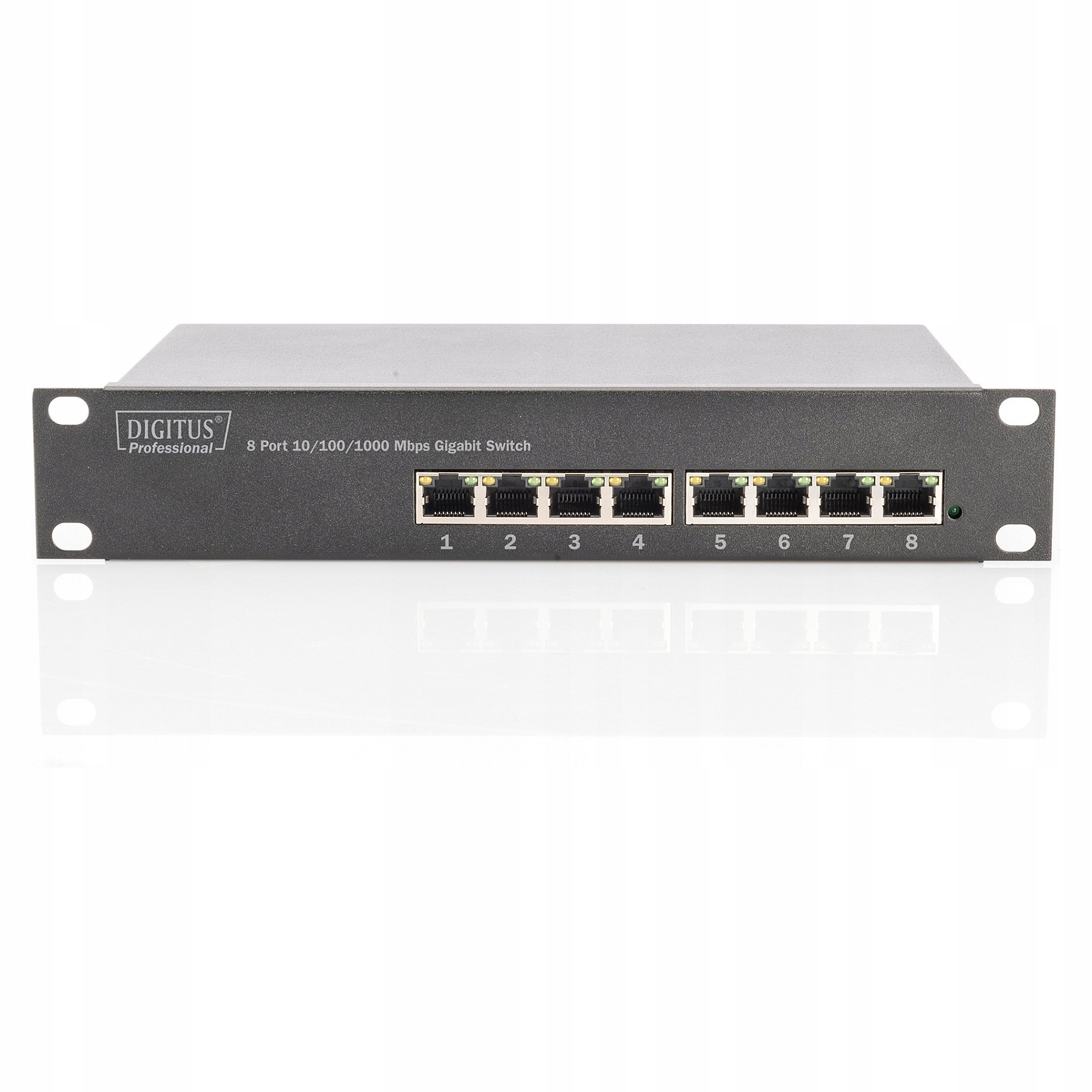 Digitus przełącznik Gigabit 10" 8-portowy niezarządzalny 1U