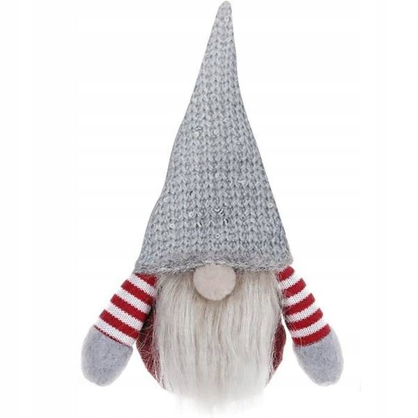 OZDOBY ŚWIĄTECZNE SKRZAT KRASNAL MIKOŁAJ GNOM ŚWIĄTECZNY SZARY 20cm 1szt