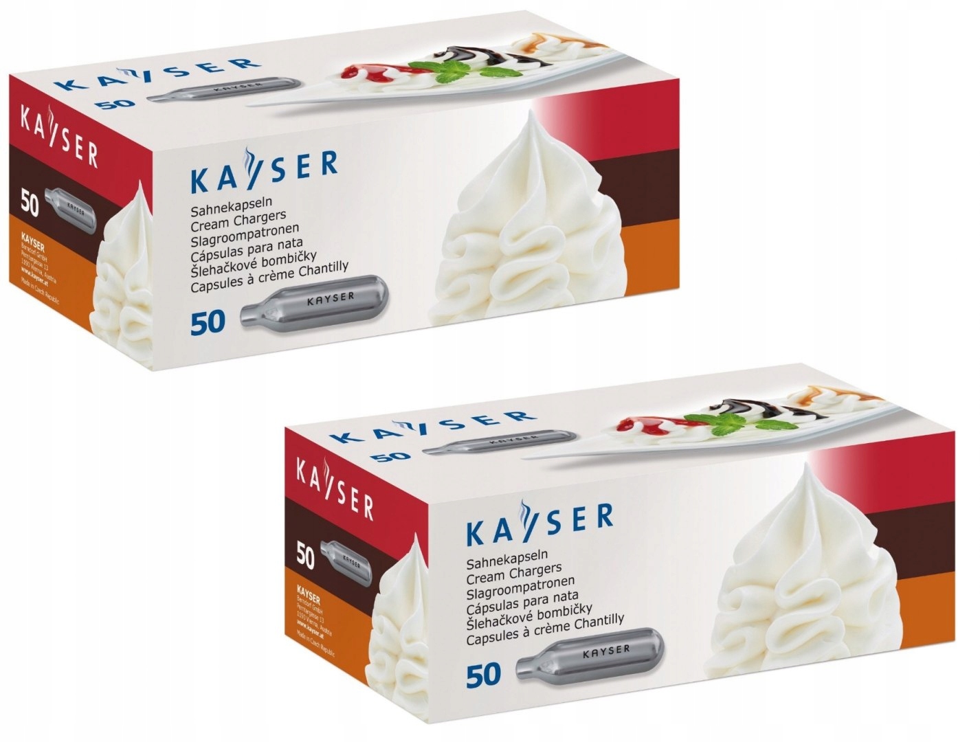 100x Naboje do bitej śmietany Kayser UNIWERSALNE