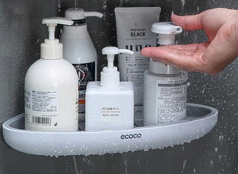 PÓŁKA ŁAZIENKOWA NAROŻNA POD PRYSZNIC ECOCO Wysokość mebla 6 cm