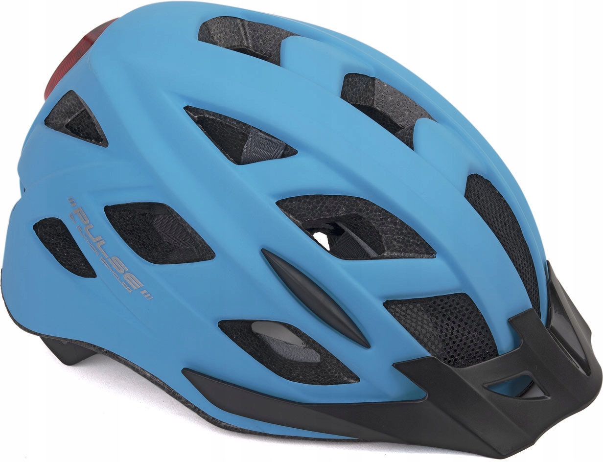 Cyklistická přilba Author Pulse Led 52-58 cm Modrá s Lampičkou