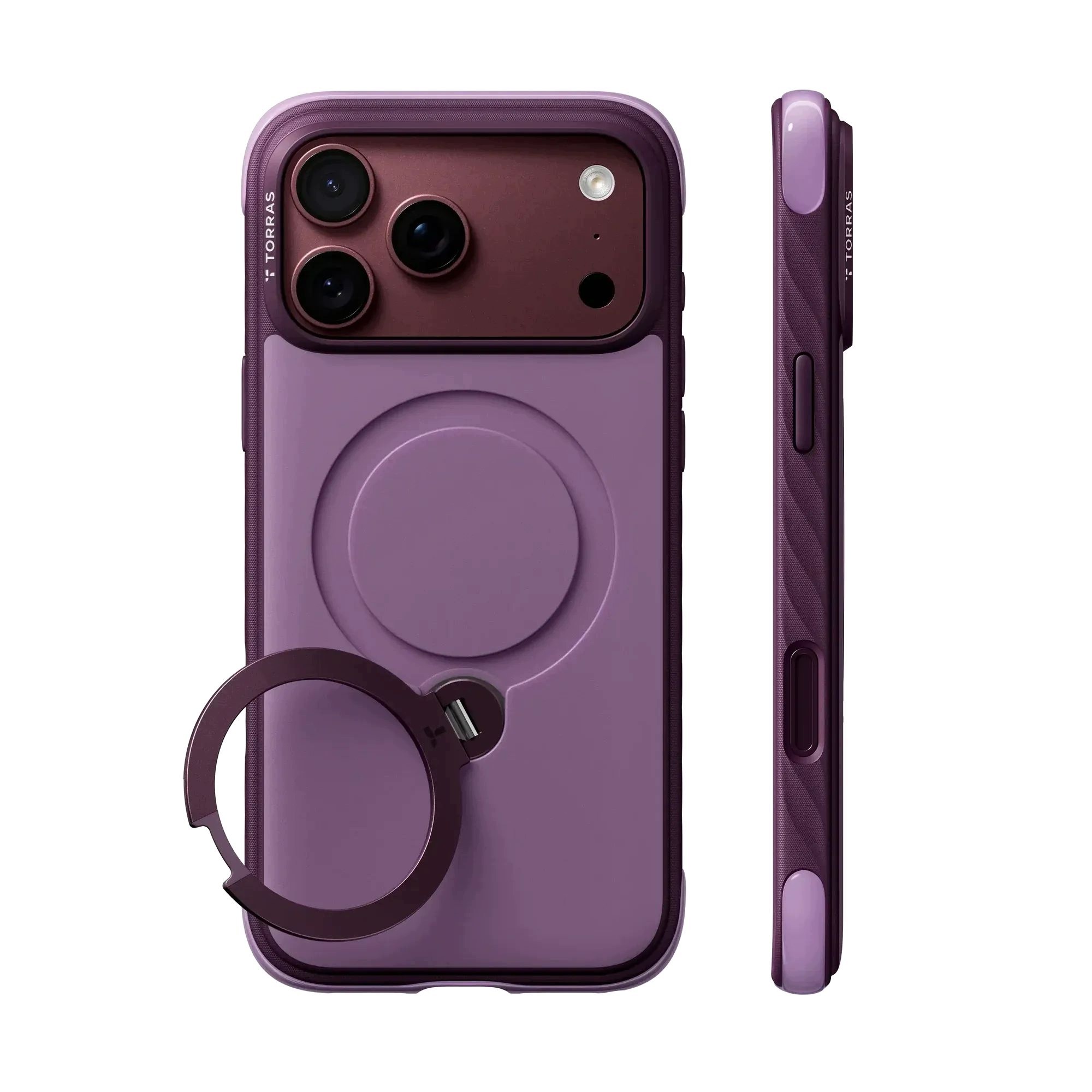 Etui do iPhone 18 Pro 17 Pro Torras Ostand Q3 Rugged Fioletowe