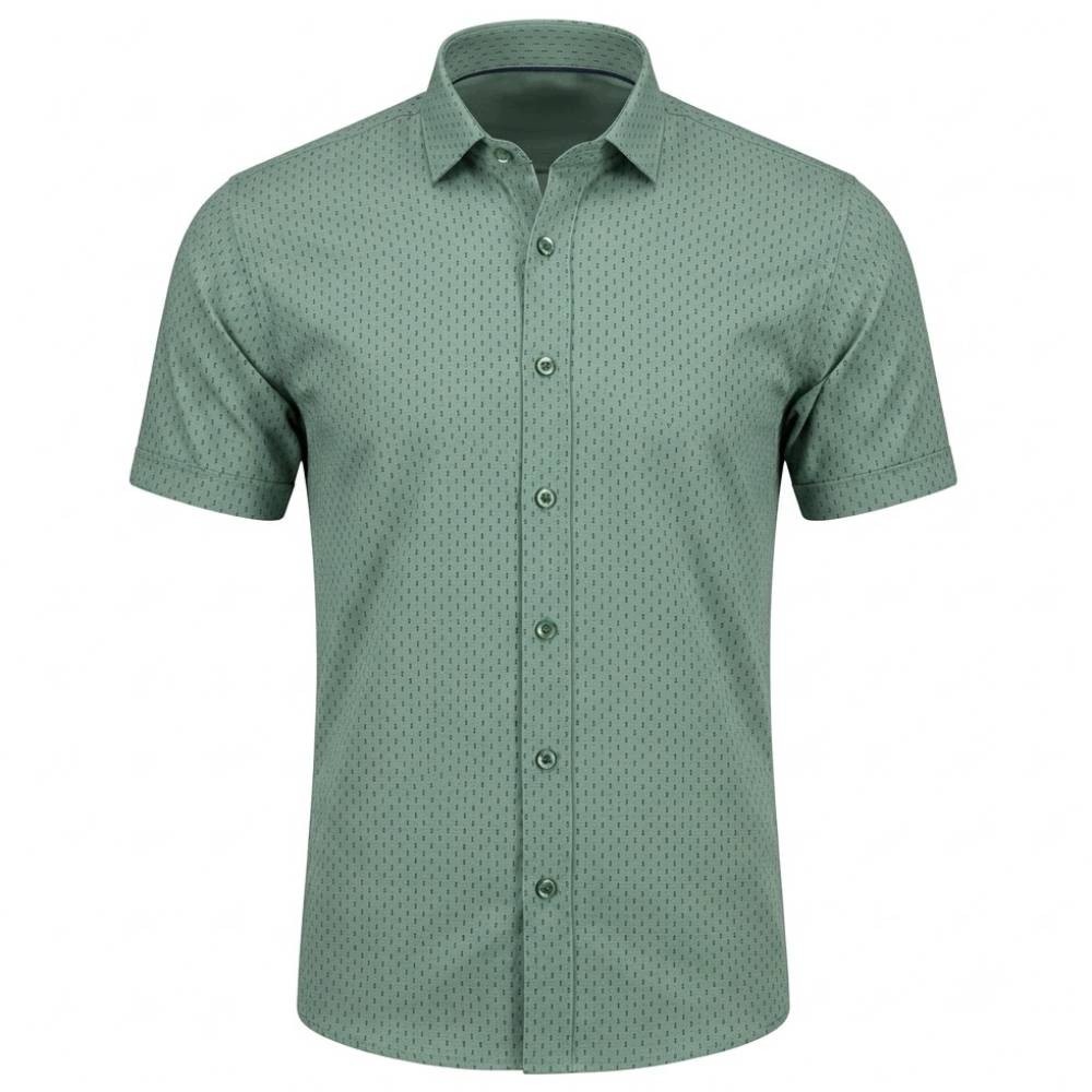 Ego Man košile pánská EKR-248-2 regular fit krátký rukáv 3XL zelená