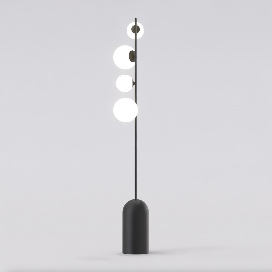 Podlahová lampa Etno LP4 v minimalistickom štýle čierna