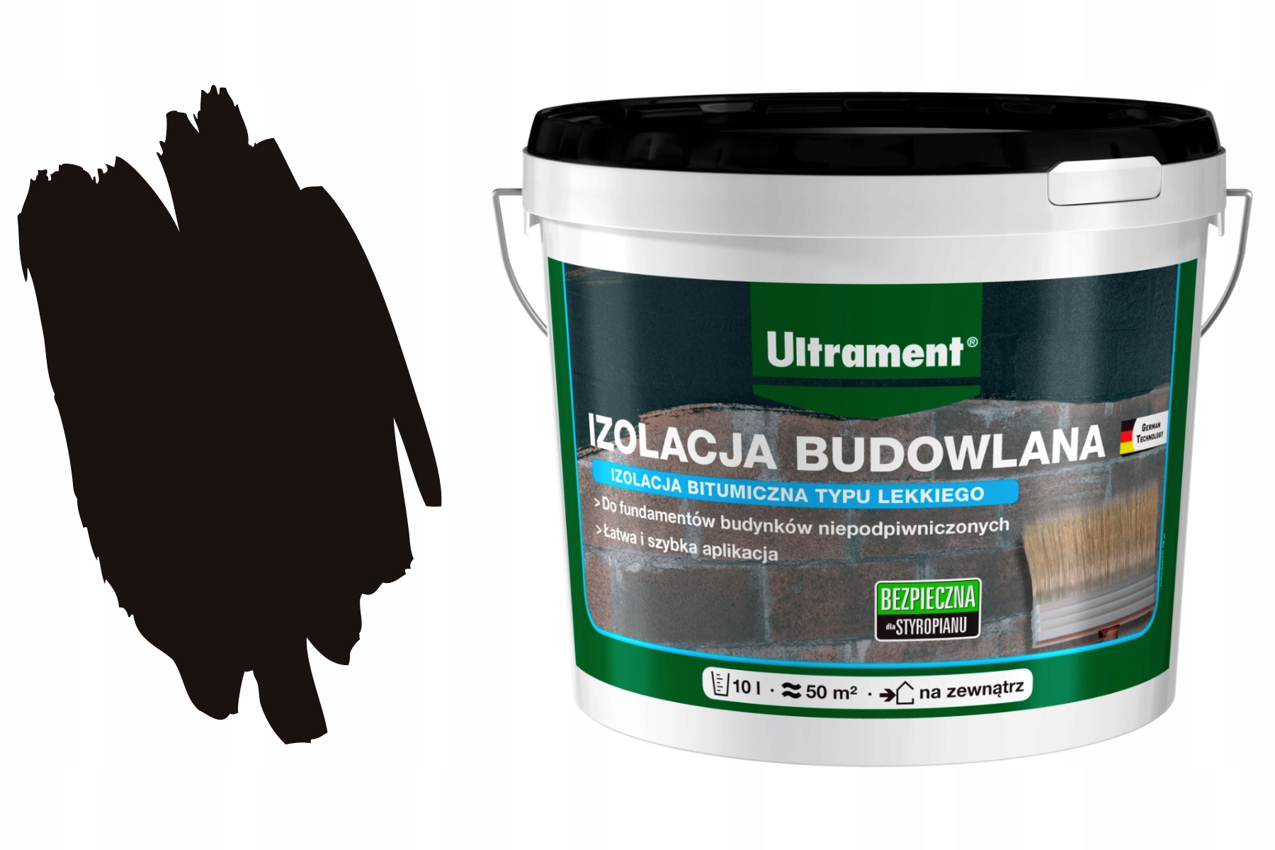 Ultrament Izolacja budowlana – Masa Bitumiczna do Izolacji Fundamentów 10l