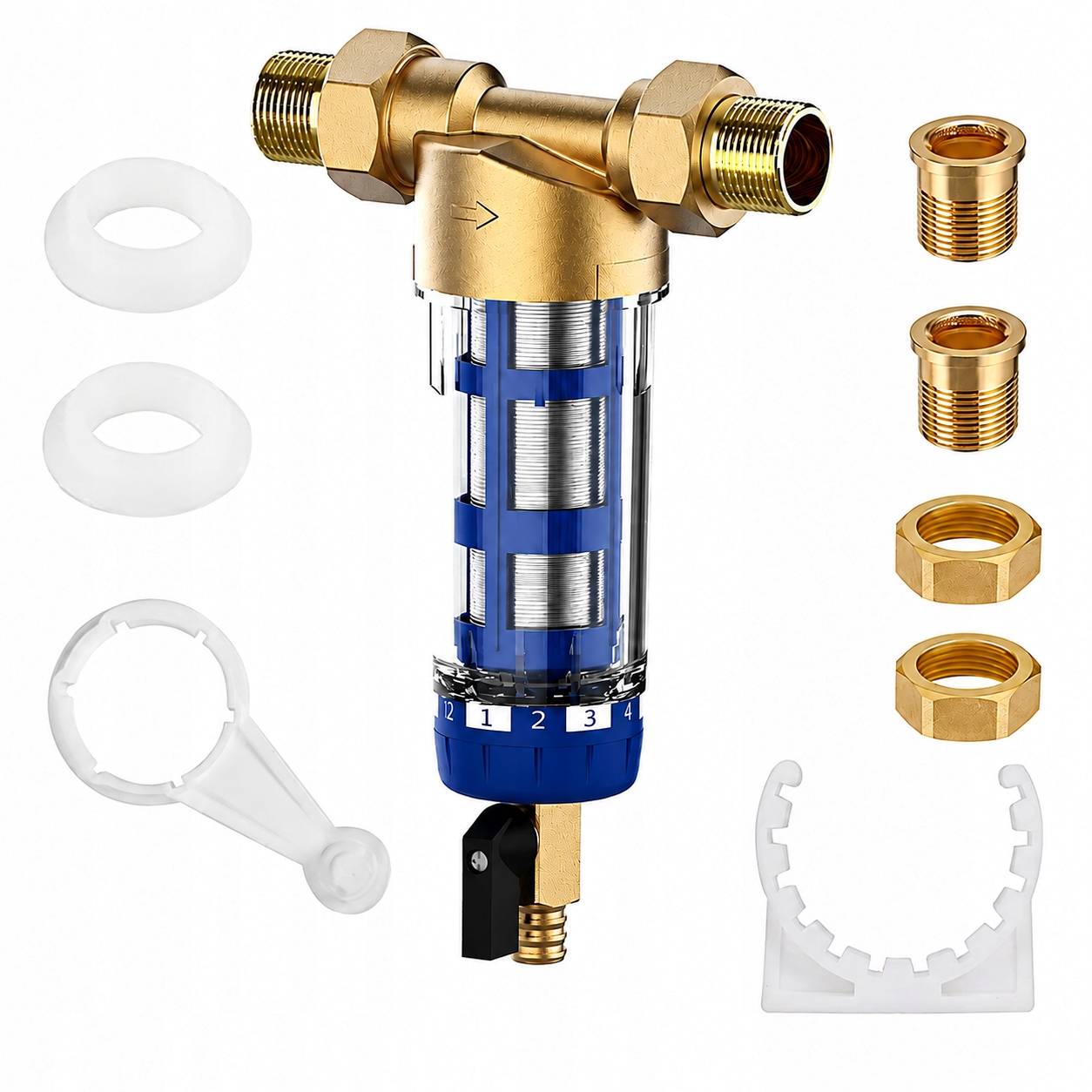 Předfiltr sedimentační trubkový Zpětné oplachování 3/4" 1/2"