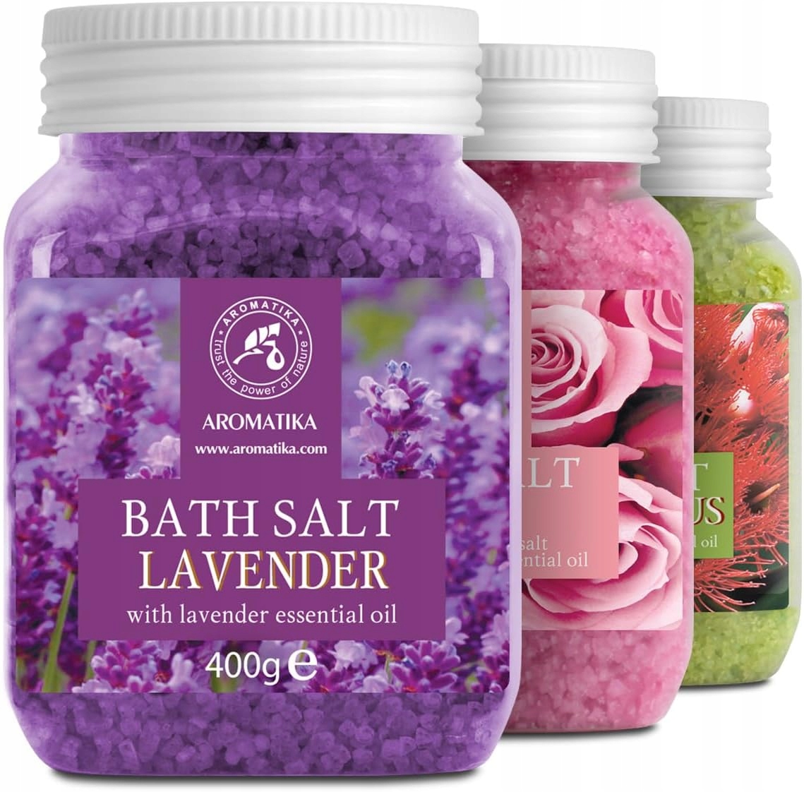 Sůl do koupele Aromatika levandule růže eukalyptus 1200 g relaxační péče